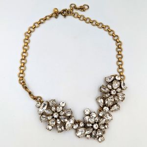 Beautiful Statement Gold Tone Clear Rhinestones J. Crew Necklace
